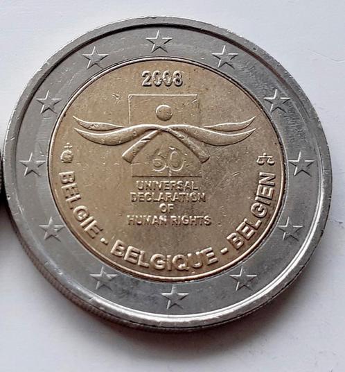 2 euro België 2008 60e Verjaardag van de Mensenrechten, Postzegels en Munten, Munten | Europa | Euromunten, Losse munt, 2 euro