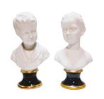 Bustes en porcelaine biscuitée. (couple), Enlèvement ou Envoi