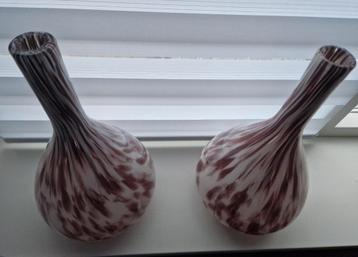 Te koop: glazen siervazen 2 sets van 2 vazen beschikbaar voor biedingen