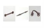 Lot de 3 barbells en acier chirurgical pour piercings, Ophalen of Verzenden, Gebruikt, Staal