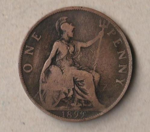 UK : 1 pièce (utilisée) de 1 penny (1899), Timbres & Monnaies, Monnaies | Europe | Monnaies non-euro, Monnaie en vrac, Autres pays