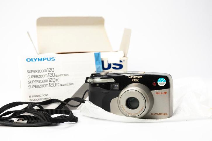 Olympus Superzoom 120TC - In doos - Getest met film, Audio, Tv en Foto, Fotocamera's Analoog, Zo goed als nieuw, Olympus, Ophalen of Verzenden
