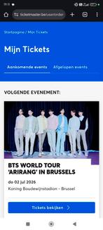 2 tickets BTS World Tour in Brussel op do 2/07