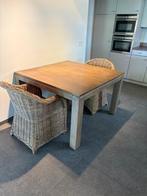 Massieve vierkante eettafel 120 x 120 cm, Ophalen, Gebruikt, Vierkant, Vier personen