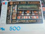 Puzzel MB 500 stukjes "Vins Fins desserts", Ophalen of Verzenden, 500 t/m 1500 stukjes, Gebruikt, Legpuzzel