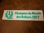 Vintage sticker Fiat wereld kampioen autorally 1977, Verzamelen, Ophalen of Verzenden, Zo goed als nieuw, Auto of Motor