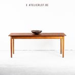 Vintage lange, smalle eettafel 8 personen, Huis en Inrichting, Ophalen, Gebruikt, Eikenhout, 50 tot 100 cm