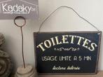 Tekstbordje - toilettes usage limité -, Huis en Inrichting, Badkamer | Badtextiel en Accessoires, Ophalen of Verzenden, Nieuw