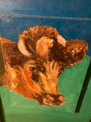 Kleurrijk schilderij koe   beschikbaar voor biedingen