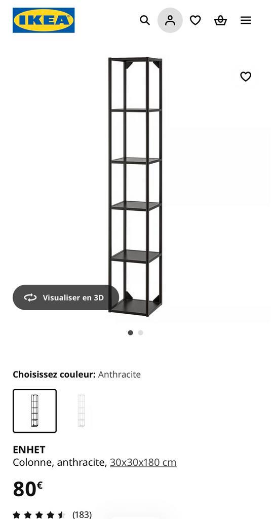 Étagère IKEA ENHET – Anthracite – Comme neuve, Huis en Inrichting, Woonaccessoires | Overige, Zo goed als nieuw, Ophalen