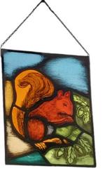 Glas in lood raam eekhoorn door glazenier De Geest, Ophalen