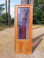 2 houten binnendeuren met glas, Doe-het-zelf en Bouw, Deuren en Vliegenramen, Ophalen, Gebruikt, Minder dan 80 cm, Binnendeur