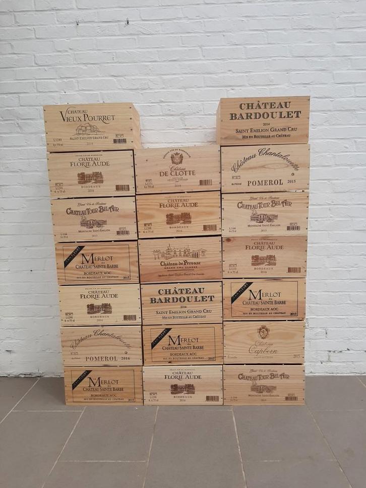 Wijnkisten met of zonder deksel, Doe-het-zelf en Bouw, Kratten en Dozen, Gebruikt, Ophalen