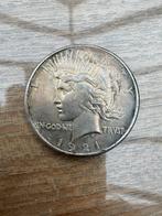 Peace dollar 1921, Ophalen of Verzenden, Zilver