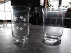 2 glazen windlichten en stolp, Huis en Inrichting, Woonaccessoires | Stolpen, Ophalen of Verzenden, Gebruikt