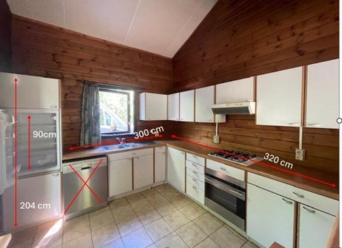 Keuken, Huis en Inrichting, Keuken | Complete keukens, Gebruikt, Hoekkeuken, Wit, Hout, Ophalen