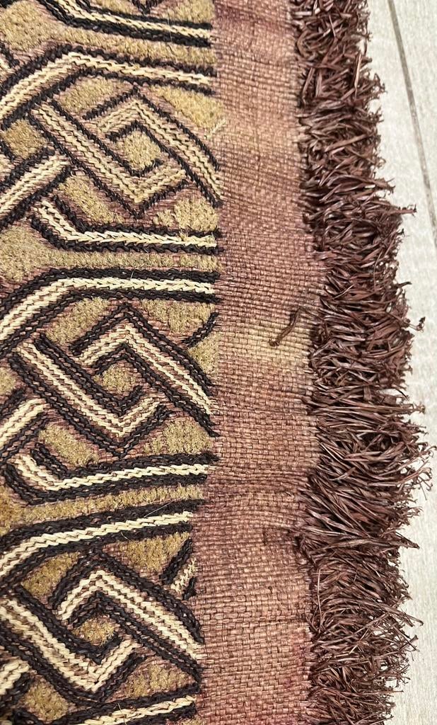 Kuba raffia wanddoek Afrika met franjes 54x44 cm, Ophalen of Verzenden, Zo goed als nieuw