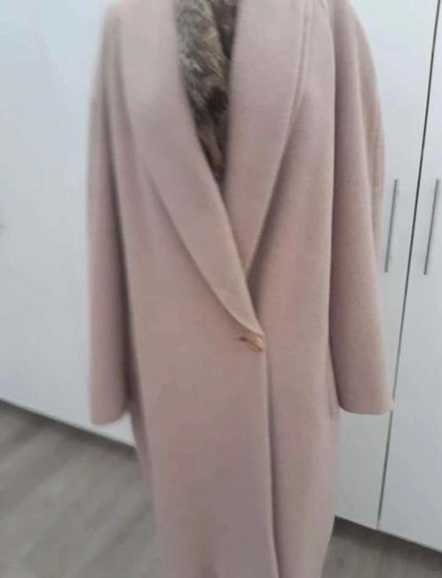 Mantel, Kleding | Dames, Jassen | Winter, Zo goed als nieuw, Maat 42/44 (L), Beige, Ophalen of Verzenden