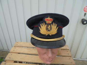casquette d officier de la marine royale belge + ceinturon, Enlèvement ou Envoi, Marine, Vêtements ou Chaussures