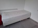 Wit 1 persoonsboxspring te koop, Huis en Inrichting, Slaapkamer | Bedden, Ophalen, Overige materialen, Gebruikt, 90 cm