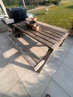 Picknicktafel met oranje kussens, Tuin en Terras, Ophalen, Gebruikt