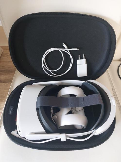 Meta Oculus Quest 2 128GB +elite headstrap+ battery + case, Games en Spelcomputers, Virtual Reality, Zo goed als nieuw, Overige platformen