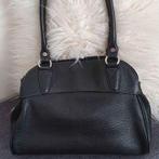 Mazarin zwarte leren tas, Handtassen en Accessoires, Tassen | Damestassen, Ophalen, Zo goed als nieuw, Zwart, Handtas