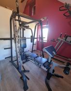 Banc de musculation Moovyoo + divers poids, Sport en Fitness, Ophalen, Gebruikt, Ligfiets