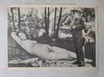 Litho Joseph Huber "Liggende naakte vrouw en militair", Antiek en Kunst, Ophalen of Verzenden