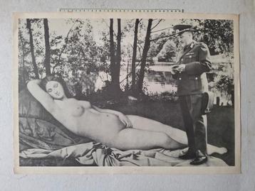 Litho Joseph Huber "Liggende naakte vrouw en militair" beschikbaar voor biedingen