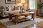 Table basse en bois robuste, 100 à 150 cm, Moins de 50 cm, Enlèvement ou Envoi, Industrieel, landelijk, modern