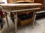 Antieke console met spiegel in polychrome alles is in hout., Ophalen