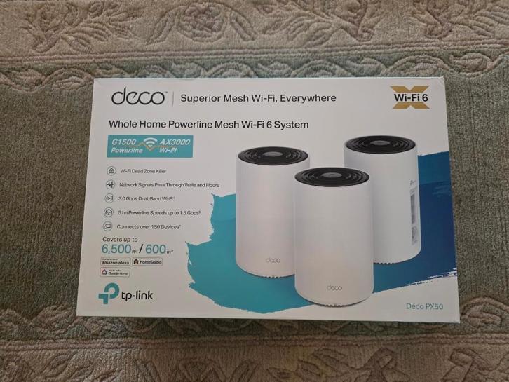 TP-Link Deco PX50 - Powerline Mesh WiFi - 3 pack, Computers en Software, WiFi-versterkers, Zo goed als nieuw, Ophalen of Verzenden