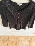 Pull col V noir avec fil argenté, Ophalen of Verzenden, Zo goed als nieuw, Zwart