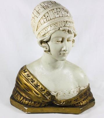 Antiek Art Nouveau borstbeeld damesbuste gesigneerd beschikbaar voor biedingen
