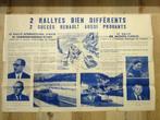 Affiche du rallye automobile Renault 4CV 1953 Monte Carlo, Enlèvement ou Envoi, Utilisé, Voitures