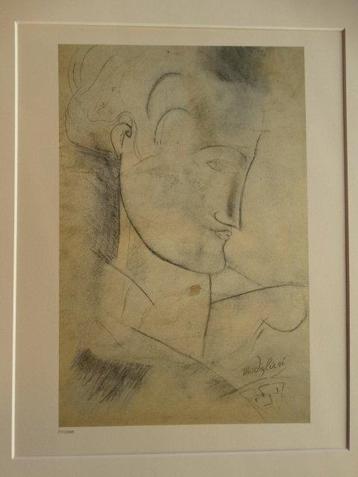 Belle lithographie vintage d'Amadeo Modigliani 