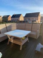 Loungeset xxl + Tafel +!Opberg Pvc Kast., Tuin en Terras, Ophalen, Kunststof, Bank, Zo goed als nieuw