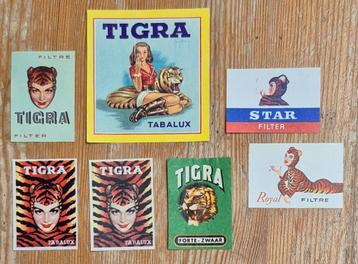 Tigra 7 lucifermerkjes Tabalux luciferetiketten beschikbaar voor biedingen