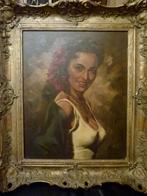 vintage schilderij ``Zuiderse Schone`` met goed karakter, Enlèvement, Maison et Meubles