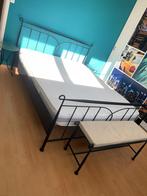 Bed met nacht tafels en bankje, Huis en Inrichting, Ophalen, Gebruikt, Blauw, Tweepersoons