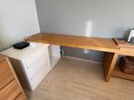 Houten bureau met ladeblok en ladekast, Huis en Inrichting, Ophalen, Gebruikt, Bureau
