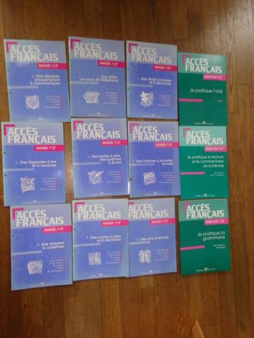 12 manuels scolaires "Accès français" 1 et 2è secondaires, Livres, Enlèvement, Français