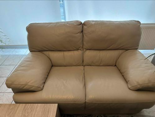 Leder salon 3,2,1 zit, Huis en Inrichting, Zetels | Zetels, Gebruikt, Leer, Ophalen