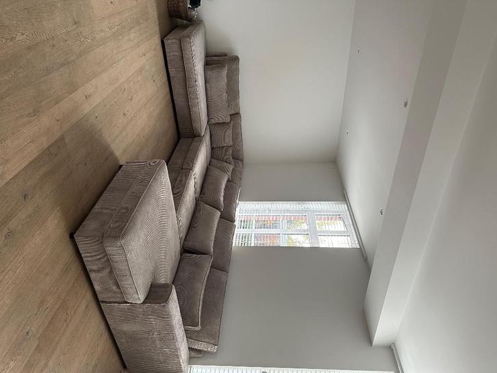 U-vormige ribstof zetel-Nieuw, Huis en Inrichting, Zetels | Zetels, Nieuw, Hoekbank, 300 cm of meer, 150 cm of meer, Ophalen