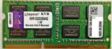 Kingston DDR3 SODIMM || KVR1333D3S94G 1.5V beschikbaar voor biedingen
