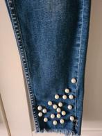 Jeansbroek in nieuwstaat met parels | Maat: 38 | Merk: Zara, Kleding | Dames, Spijkerbroeken en Jeans, Zara, Blauw, Ophalen of Verzenden