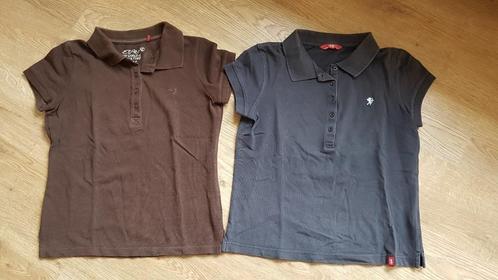 donkerblauwe en bruine polo van Esprit maat smal - medium, Kleding | Dames, T-shirts, Gedragen, Maat 36 (S), Blauw, Korte mouw
