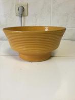 Gele vintage cachepot doorsnede 22 cm - H 11 cm, Gebruikt, Rond, Ophalen of Verzenden, Minder dan 40 cm