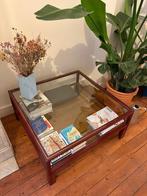 Vintage Coffee table Pierre Vandel Paris - bordeaux gelakt, Huis en Inrichting, Ophalen, Gebruikt, 50 tot 100 cm, Vierkant